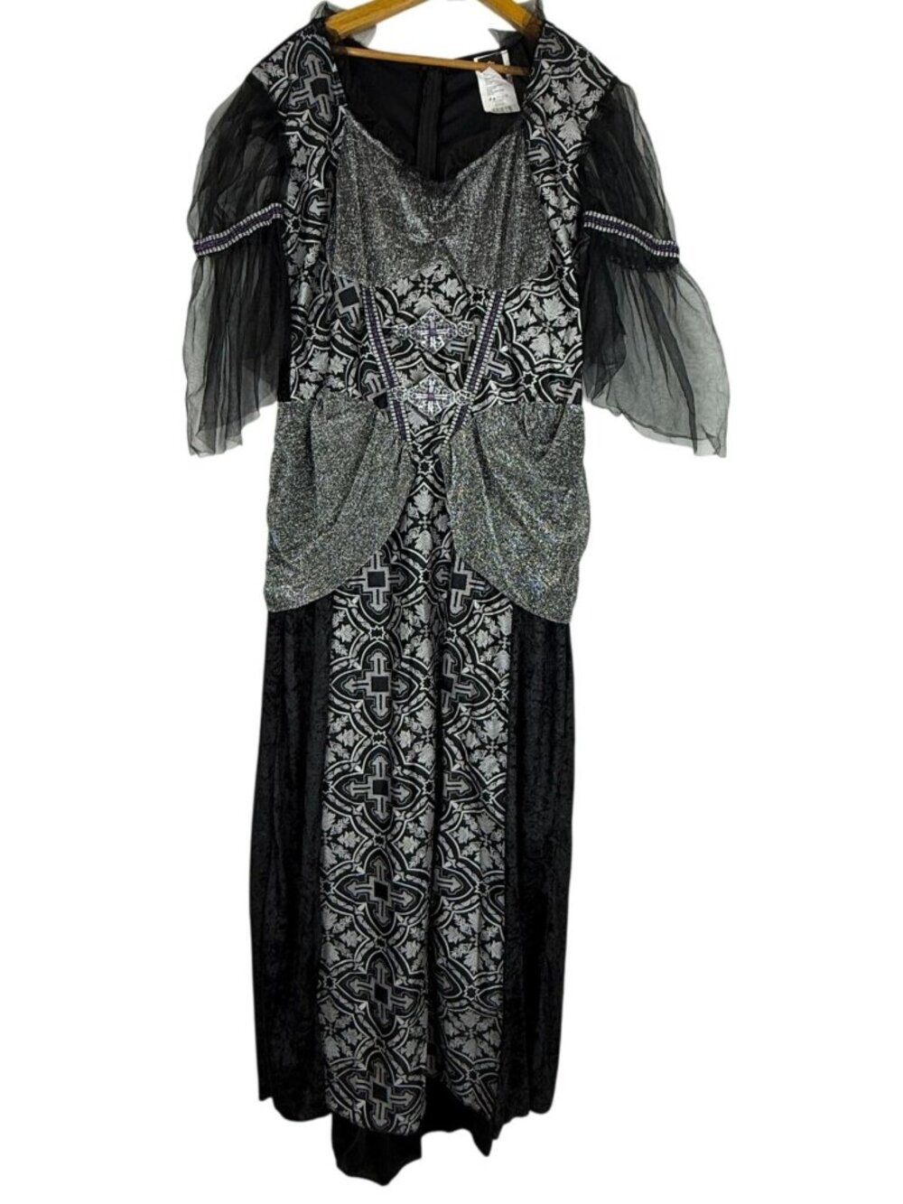 Thy Evil Court Costume Dress Womens Plus 18 - 20 Black Velvet Gothic Queen Witch